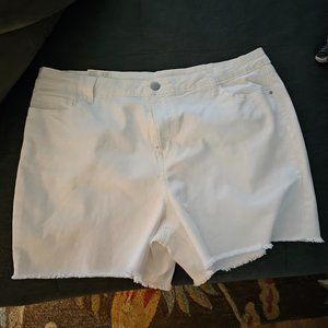 Plus size White jean shorts